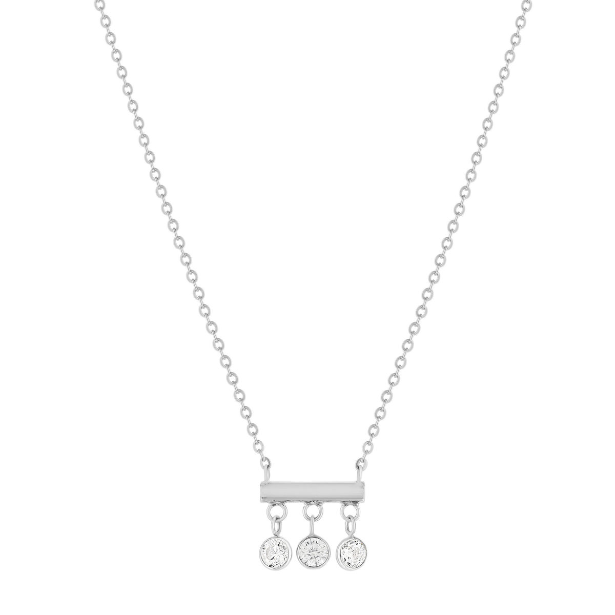 Collier argent 925 et zirconias 45cm