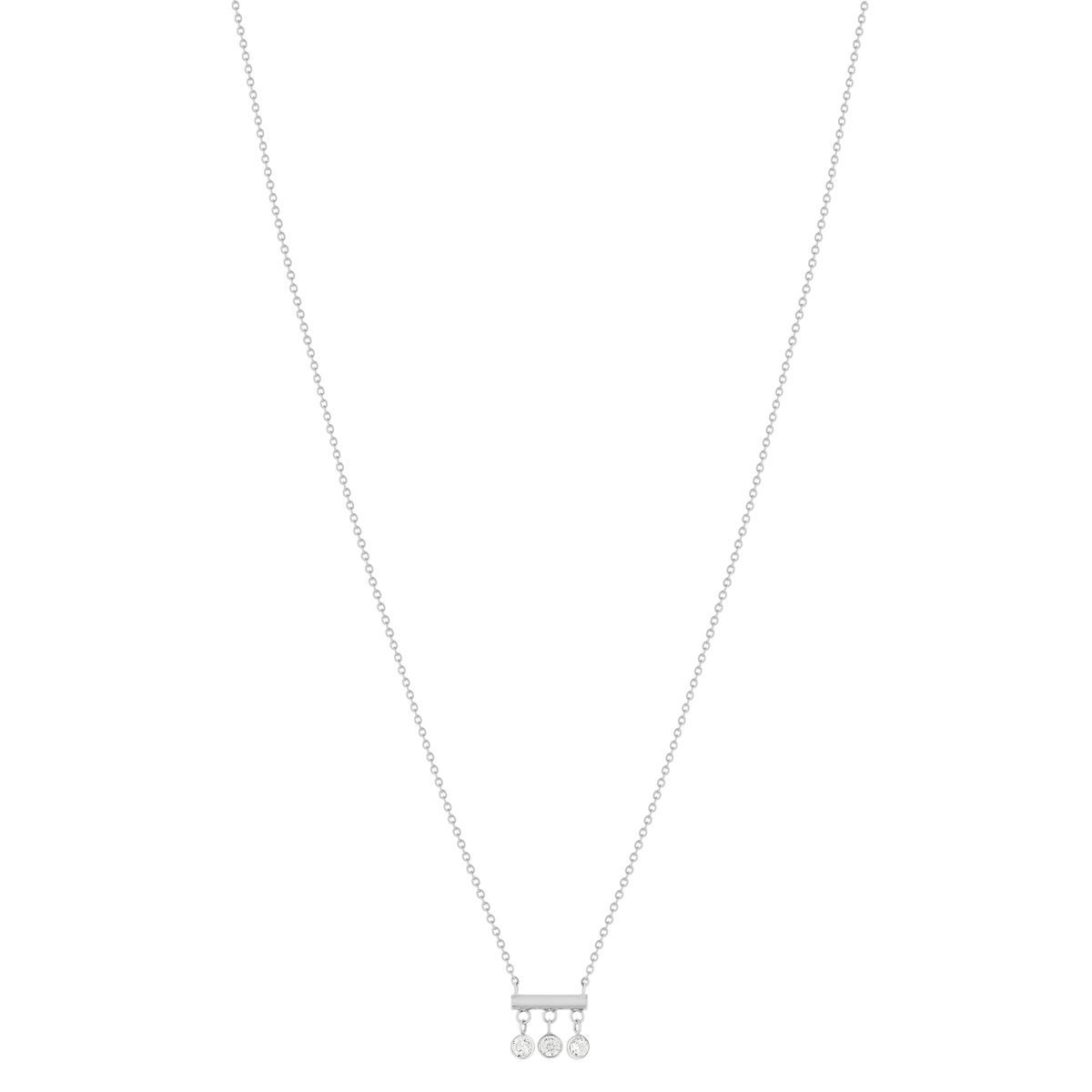 Collier argent 925 et zirconias 45cm - vue 2