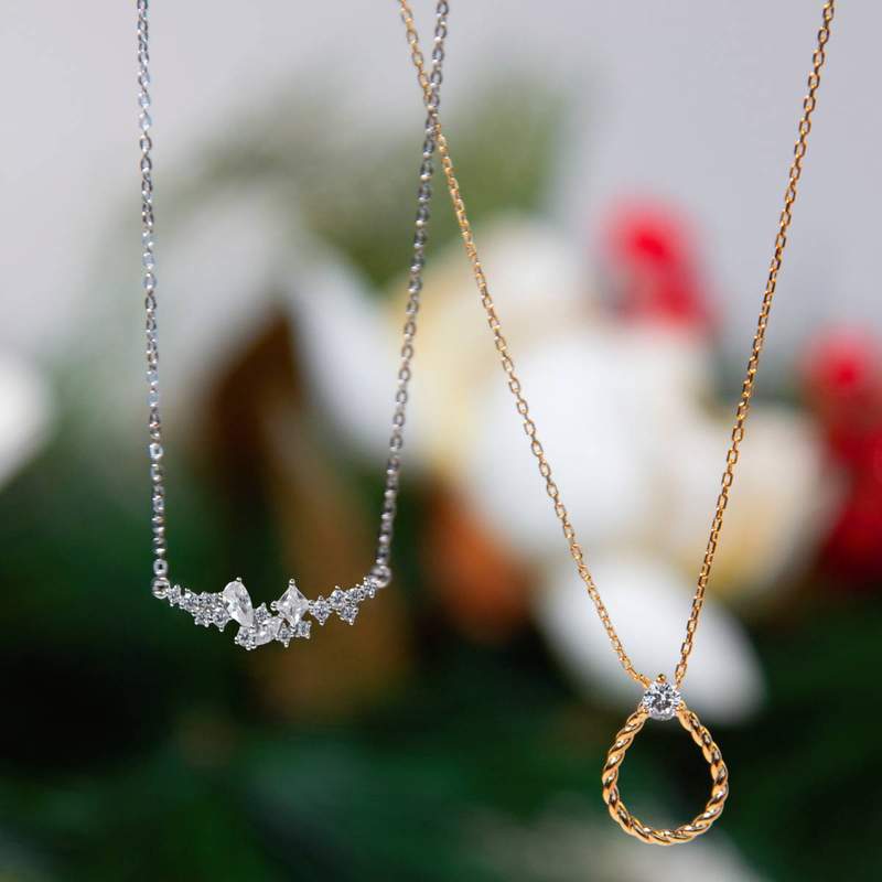 Collier argent 925 et zirconias 45cm - vue D3