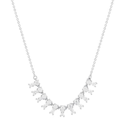 Collier argent 925 et zirconias 45cm - vue 1