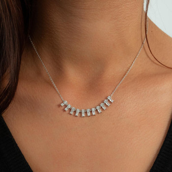 Collier argent 925 et zirconias 45cm