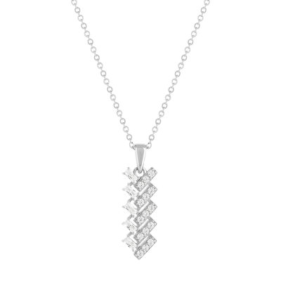 Collier argent  925 et zirconias 45cm - vue 1