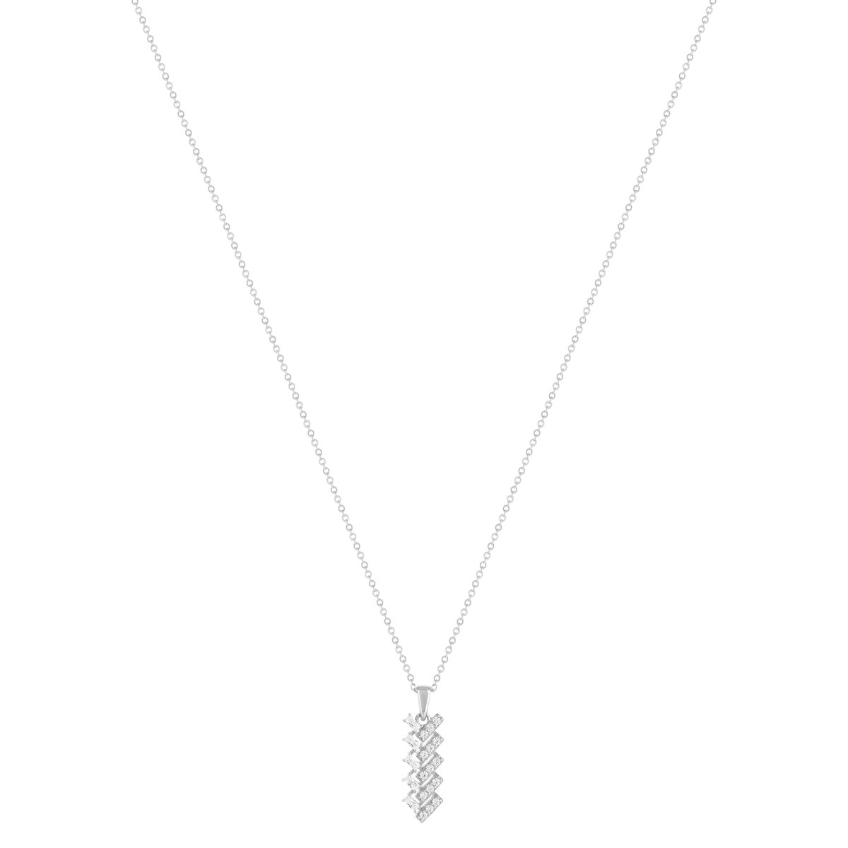 Collier argent  925 et zirconias 45cm - vue 2