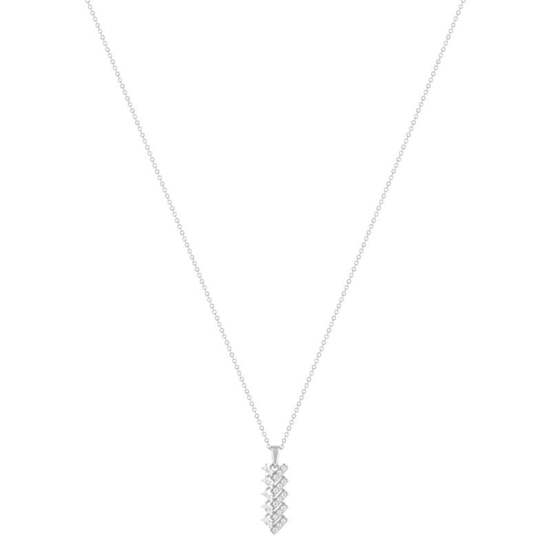 Collier argent  925 et zirconias 45cm - vue 2
