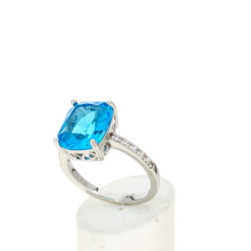 Bague argent 925 pierres imitation et zirconias - vue 3