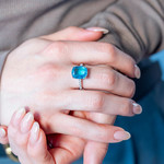 Bague argent 925 pierres imitation et zirconias - vue porté 1