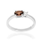 Bague argent 925 topaze et zirconias - vue 1