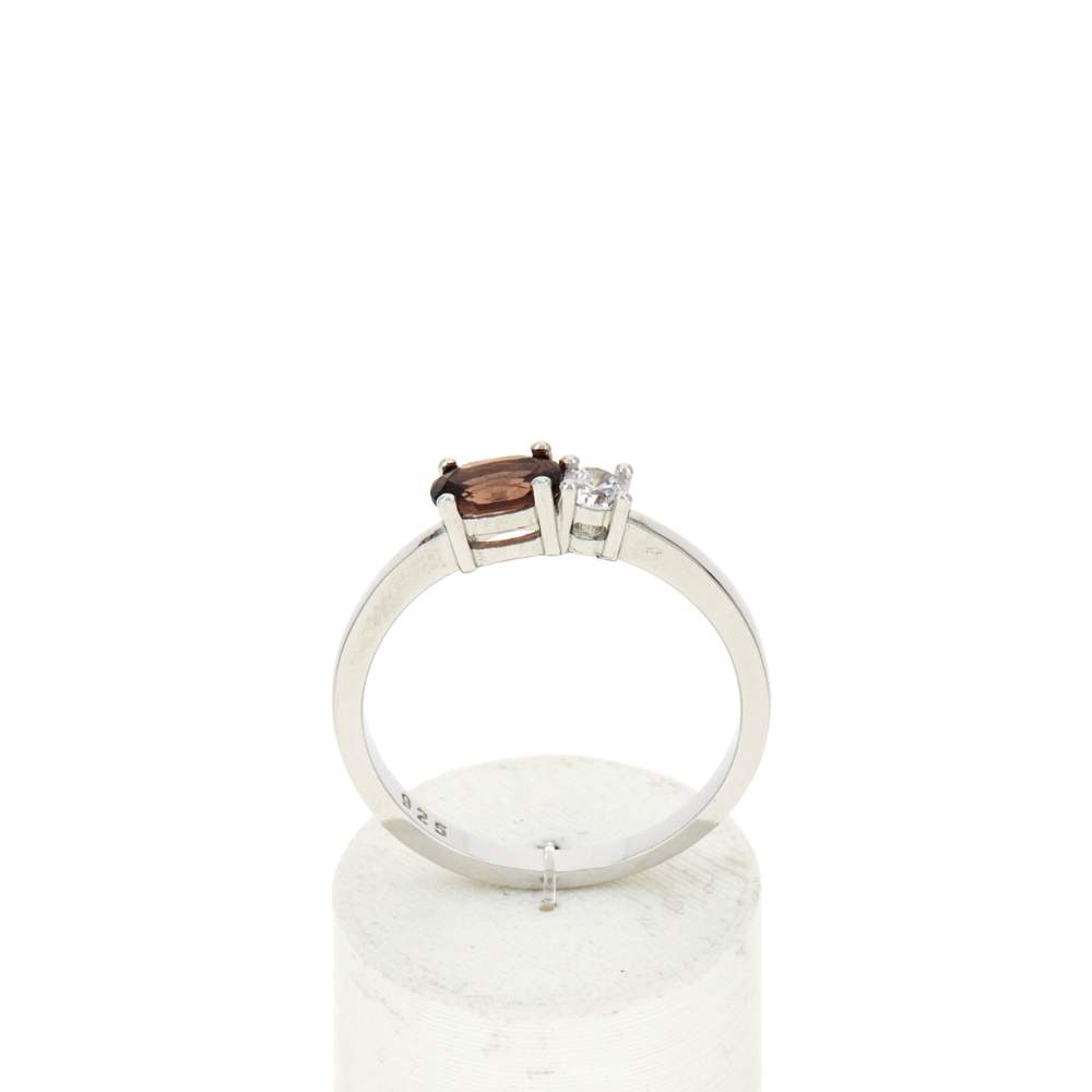 Bague argent 925 topaze et zirconias - vue 1