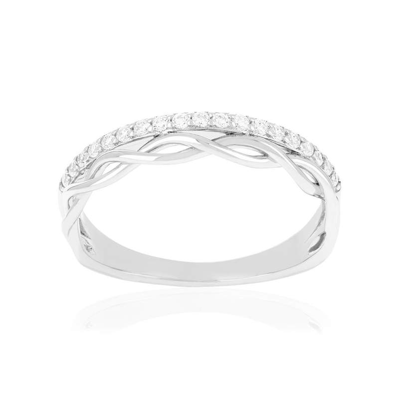 Bague argent 925 et zirconias - vue 1