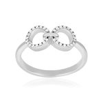 Bague argent 925 et zirconias - vue 1