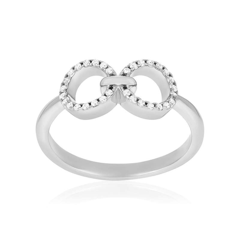 Bague argent 925 et zirconias - vue 1