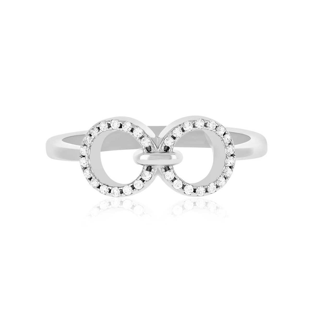 Bague argent 925 et zirconias - vue 3