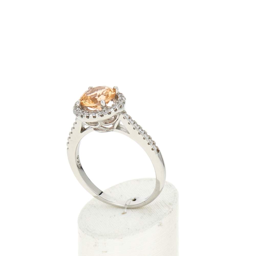 Bague argent 925 zirconias fumé et blanc - vue 3