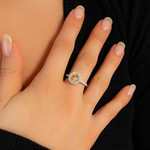 Bague argent 925 zirconias fumé et blanc - vue porté 1