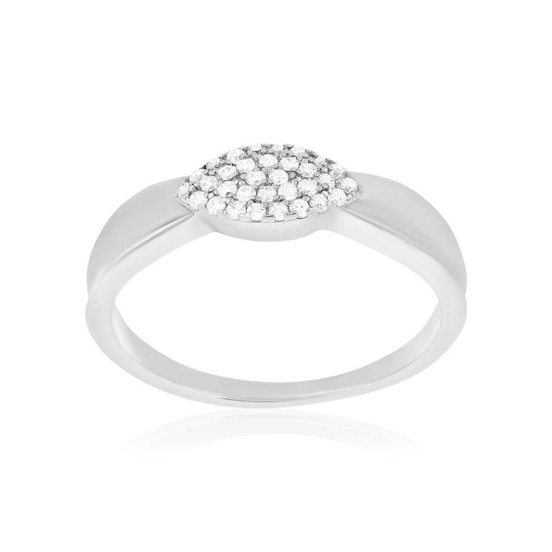Bague argent 925 et zirconias - vue 1