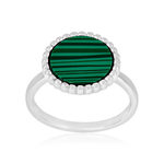Bague argent 925 malachites - vue 1