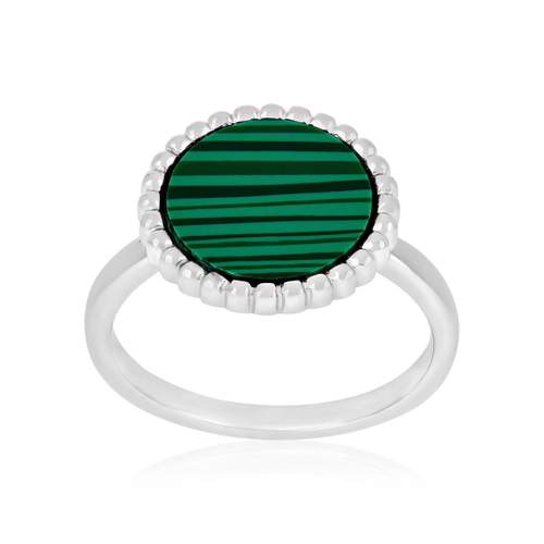 Bague argent 925 malachites