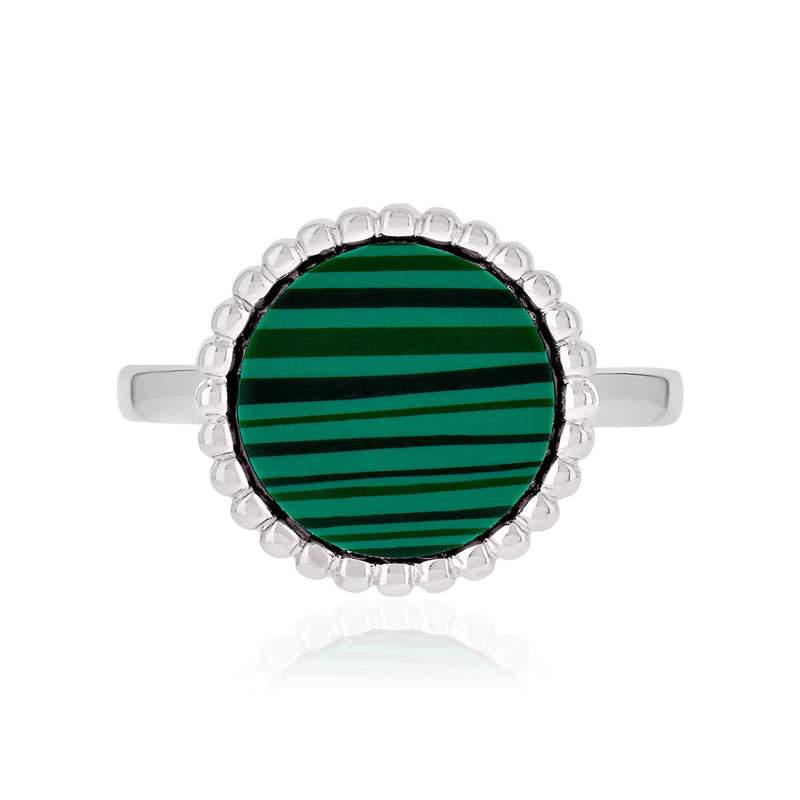 Bague argent 925 malachites - vue 3