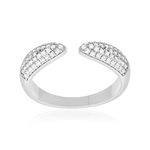Bague argent 925 et zirconias ouverte - vue 1