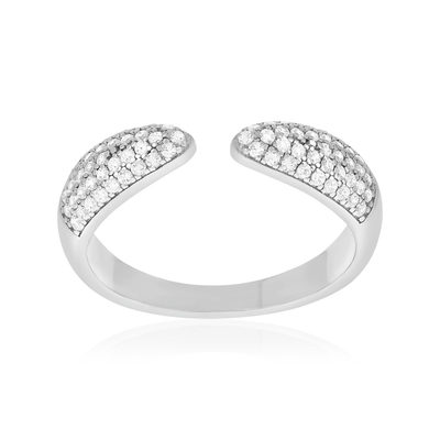 Bague argent 925 et zirconias ouverte