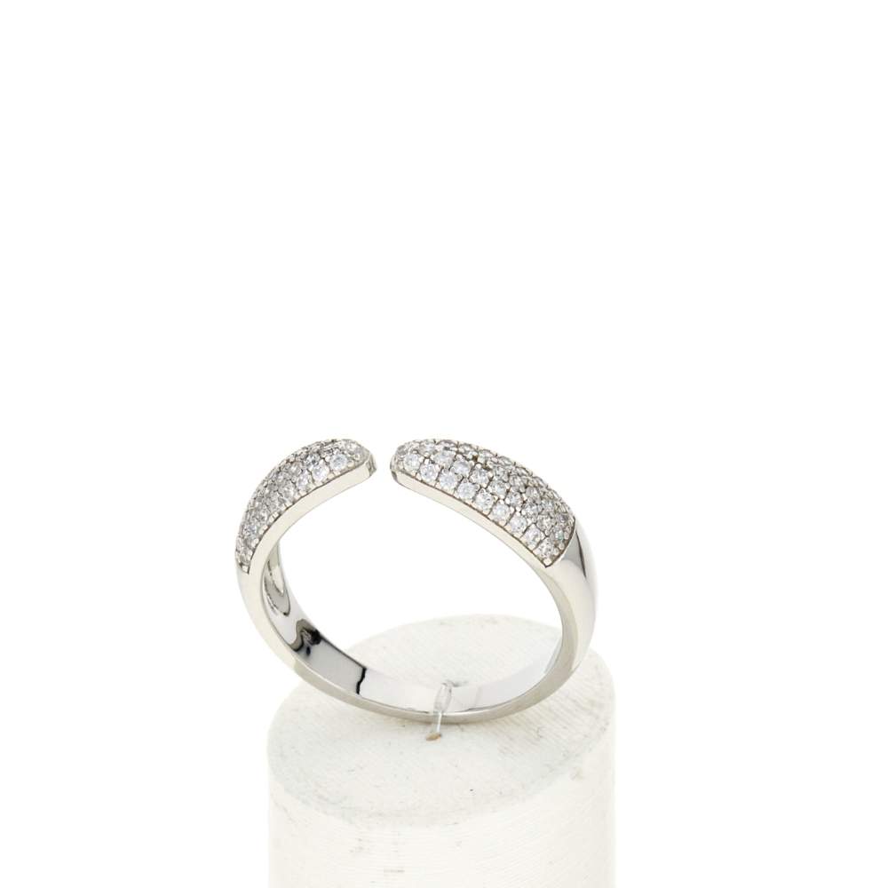 Bague argent 925 et zirconias ouverte - vue 2