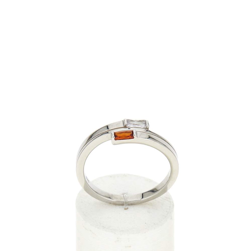 925 sterling silver ring with brown and white zirconia stones - view 1