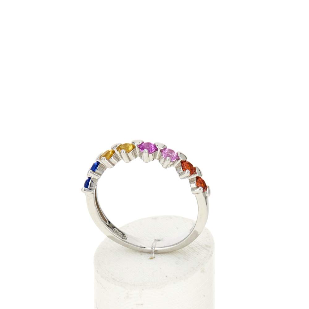 Bague argent 925 zirconias multicolores - vue 2