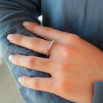 Bague argent 925 zirconias multicolores - vue porté 1