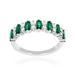 Bague argent 925 et zirconias vert et blanc - vue 1