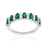 Bague argent 925 et zirconias vert et blanc