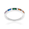 Bague argent 925 et zirconias multicolores - vue V1