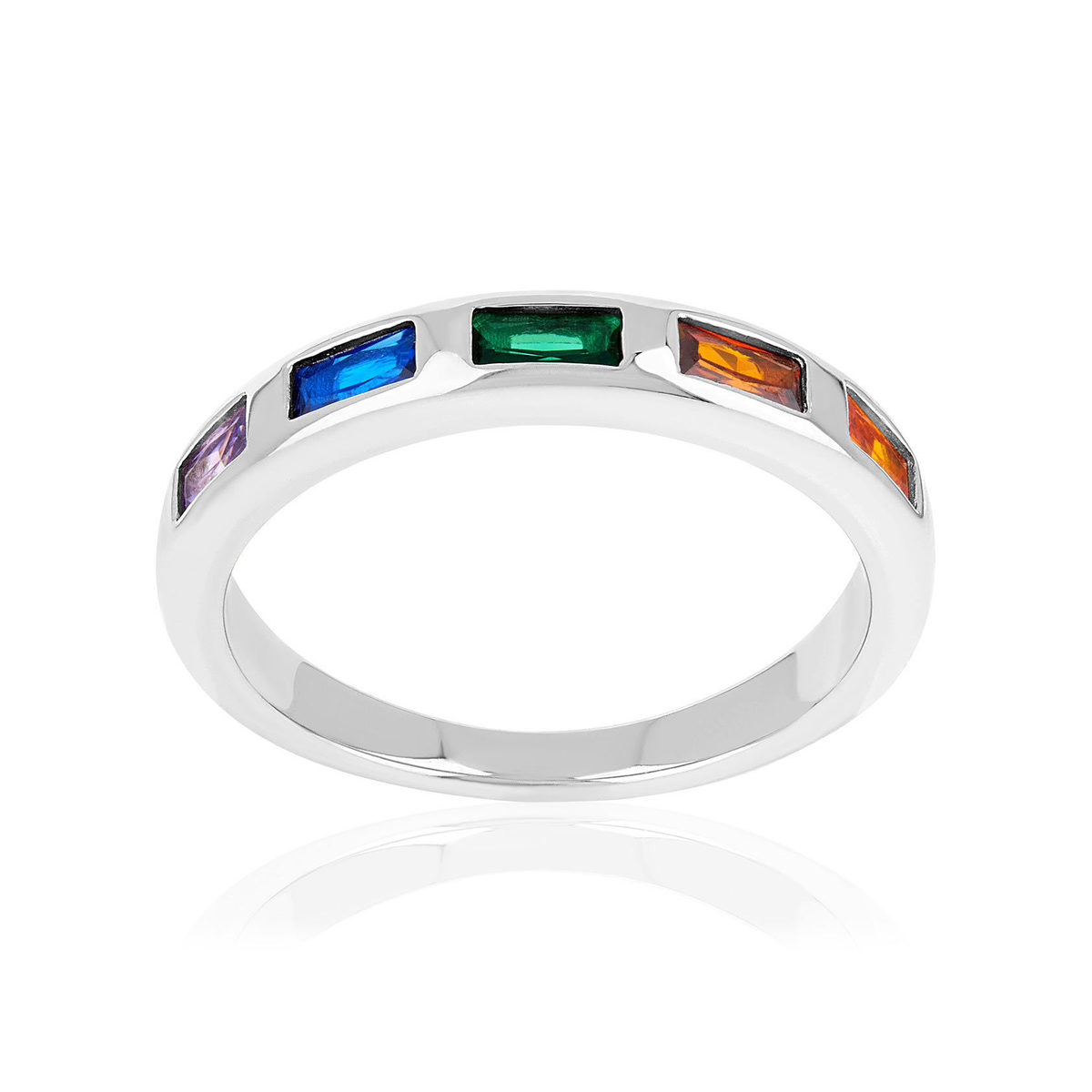 Bague argent 925 et zirconias multicolores