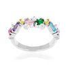 Bague argent 925 et zirconias multicolores - vue V1