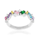 Bague argent 925 et zirconias multicolores - vue 1