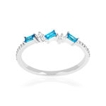 Bague argent 925 et zirconias bleus - vue 1