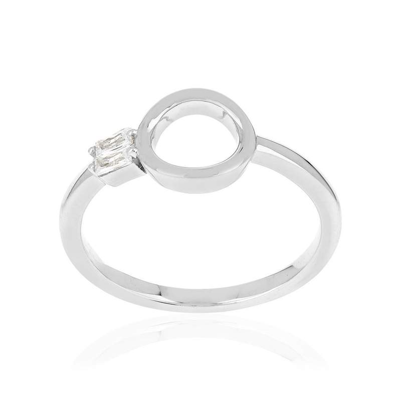 Bague argent 925 et zirconias - vue 1
