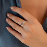 Bague argent 925 et zirconias - vue porté 1