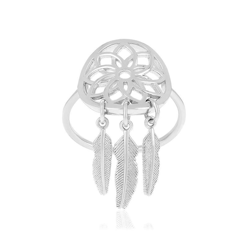 Bague argent 925 motif attrape rêve - vue 1