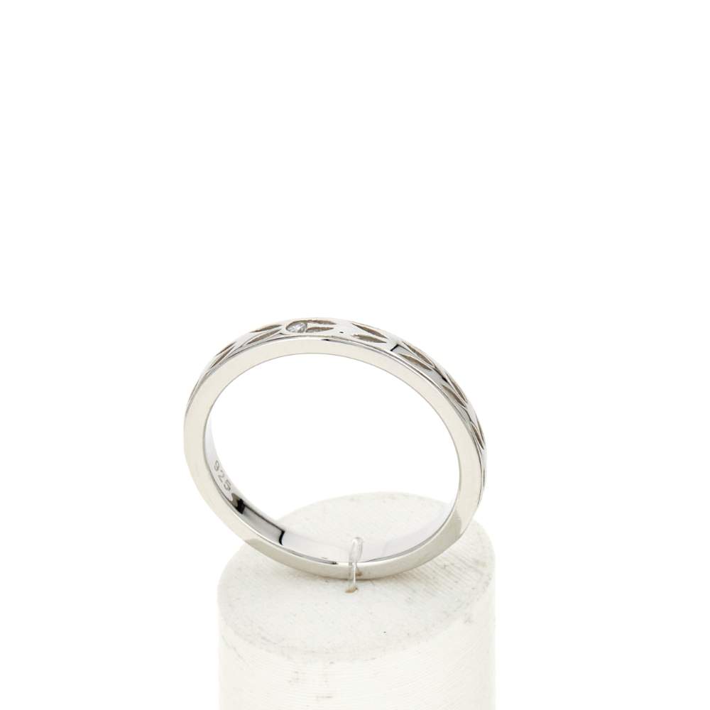 Bague argent 925 et zirconias - vue 2