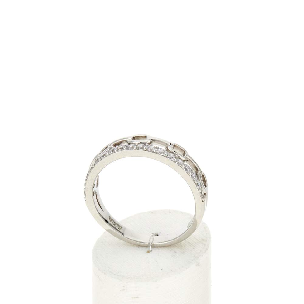 Bague argent 925 et zirconias - vue 2
