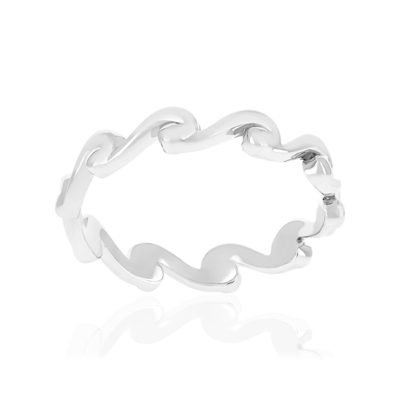 Bague argent 925 motif vagues - vue 1