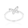 Bague argent 925 et zirconias motif papillon - vue V1