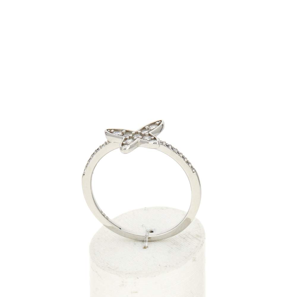 Bague argent 925 et zirconias motif papillon - vue 2