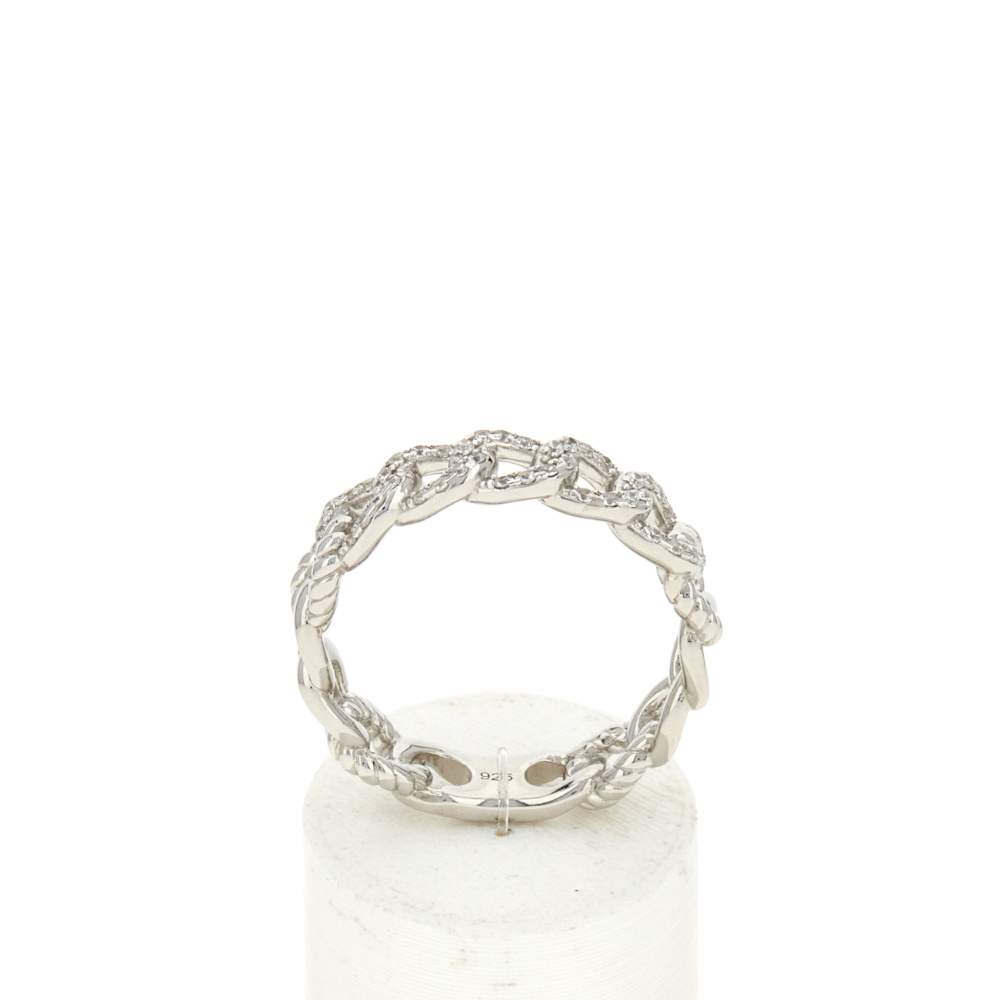 Bague argent 925 et zirconias - vue 1