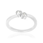 Bague argent 925 et zirconias motif coeur - vue 1