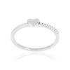 Bague argent 925 et zirconias motif coeur - vue V1