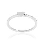 Bague argent 925 et zirconias motif coeur - vue 1