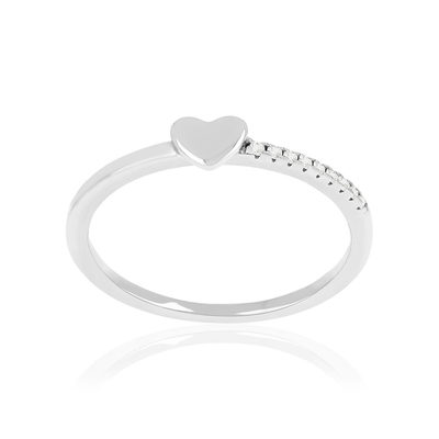 Bague argent 925 et zirconias motif coeur