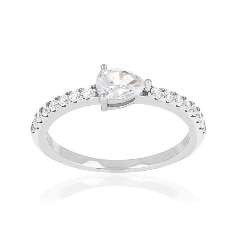 925 sterling silver ring with zirconia stones - view 1
