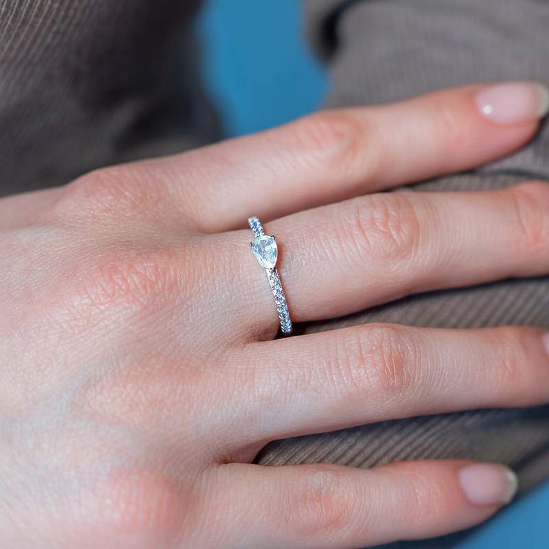 925 silver and zirconia ring - vue porté 1